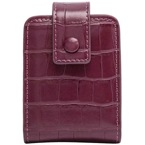 Lipstick Purse With Mirror Portable Cosmetic Bag Makeup Holder Leather Lipstick Holder