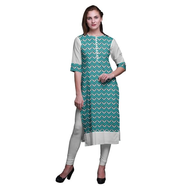 Bimba Kurta Tunique Ethnique Imprimée pour Femmes, Tenue d'Été Droite