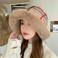 thumbnail image 3 of CoCopeaunt Women Plush Fluffy Bucket Hat Warm Winter Cozy Fuzzy Brim Girls Fisherman Cap, 3 of 6