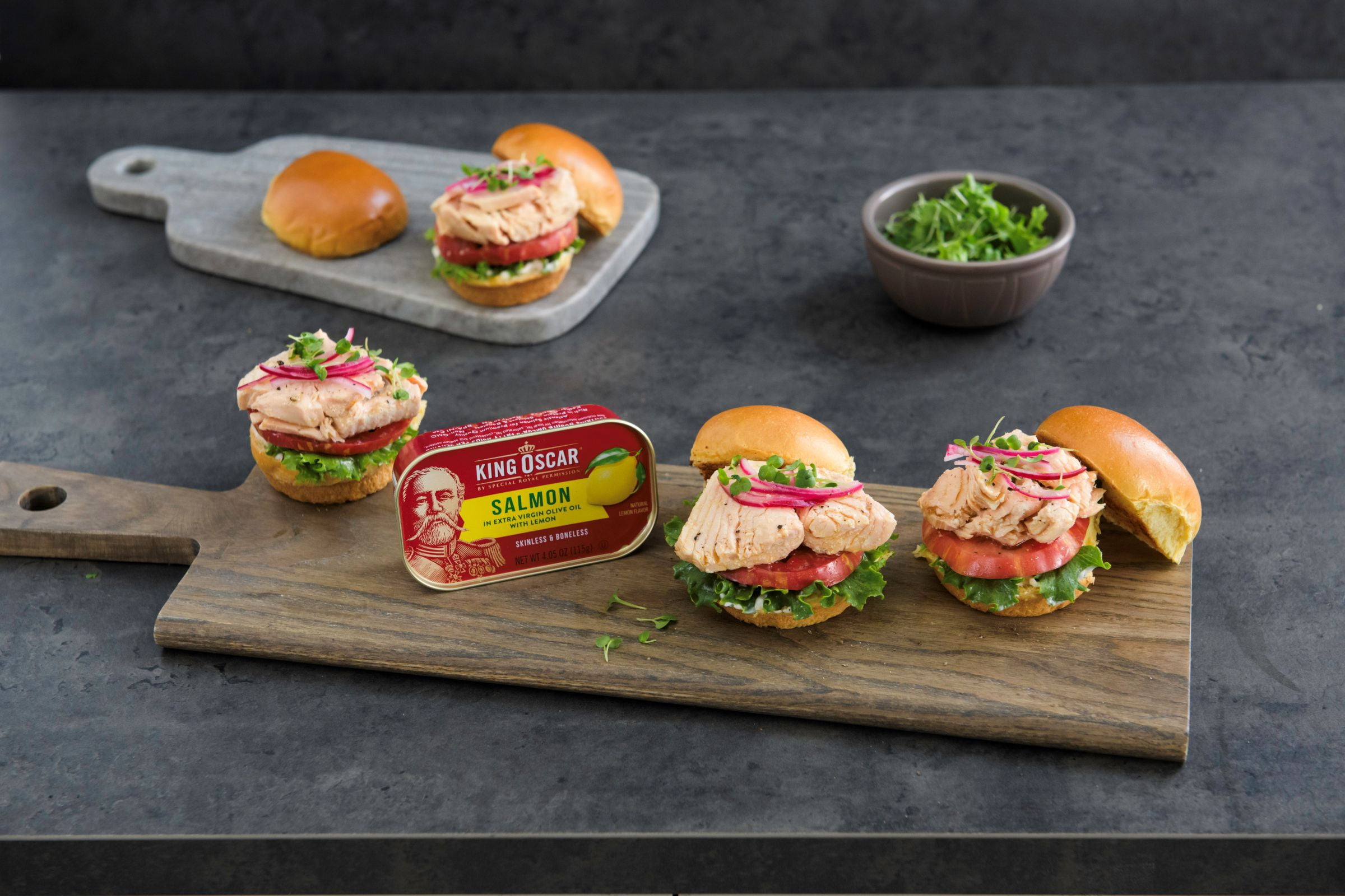 (3 pack) King Oscar Skinless & Boneless Premium Salmon in Olive Oil with Lemon, 4.05 oz
