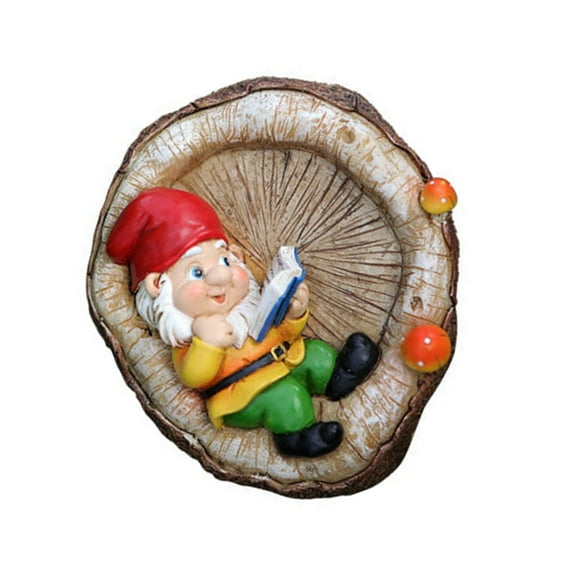 CIYISON Unique Owl Reading Gnomes Tree Faces Hanging Decors for Outdoor Yard and Garden