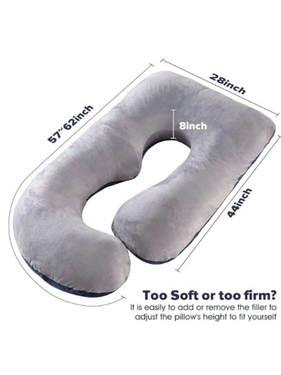 XC  Pregnant Woman Pillow With Cooling Cover, U-Shaped Full-Body Pregnant Pillow, Suitable For Side Sleepers 57 Inches-Pregnant Woman's Back, Buttocks, Abdomen, Leg Support
