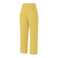 thumbnail image 5 of Summer Pants for Women Casual Solid Color Pockets Zipper Elastic Button Waist Pants Long Trousers Warm up Women Casual Short Attire Rompers for Dress Leggings Yellow XL, 5 of 7
