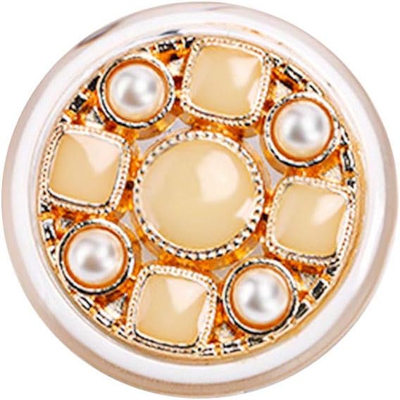 YISITIAN 10 Pcs Boutons Perle Dorée pour Couture 1 Pouces CJ919-3242