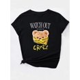thumbnail image 3 of Camiseta Clásica de Verano para MujerWomen's Casual Fashion T-Shirt with Colorful Ribbon Bear Print, Round Neck, Short Sleeve, Polyester - Machine WashableFather's Day, Mother's Day, New Year, Sprin, 3 of 6