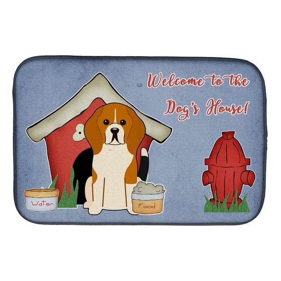 Dog House Collection Beagle Tricolor Dish Drying Mat