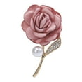 thumbnail image 2 of Xinyolin Elegant Rose Flower Shape Brooch Shining Rhinestone Faux Pearl Decor Pin Wedding Dress Badge Coat Accessories, 2 of 8