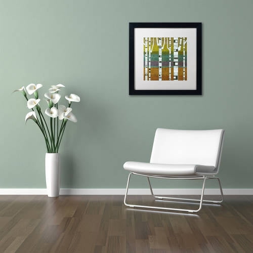 Trademark Fine Art "Birches 2.0" Canvas Art by Michelle Calkins, White Matte, Black Frame