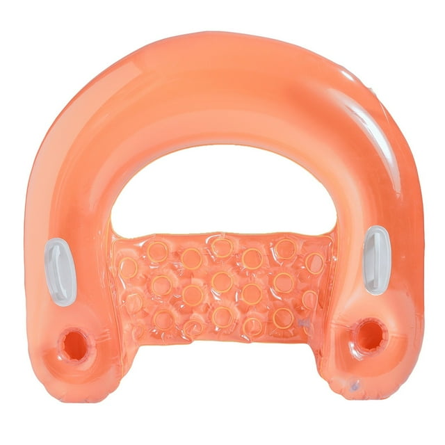 Glitter Inflatable Pool Float Chair With Cup Holder Comfortable Sit and Relax Floating Seat for Adult Swimming Party