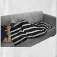 thumbnail image 5 of Striped Soft Flannel Fleece Blanket, Abstract Monochrome Vertical Stripes Repetitive Classical Basic Print, Cozy Plush for Indoor and Outdoor Use, 50" x 70", Charcoal Grey and White, by Ambesonne, 5 of 5