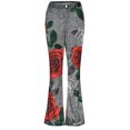 thumbnail image 4 of Jeans for Women Summer Fashionable Valentine's Day Casual Comfortable Floral Print Slit Denim Like Womens Pants, 4 of 6