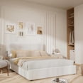 thumbnail image 2 of King Size Platform Bed Frame with 2 Storage Drawers, Boucle Upholstered Bed Frame with Wooden Slats Support, No Box Spring Needed, Beige, 2 of 4