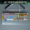 thumbnail image 7 of Restored AULA F2088 Typewriter Style Mechanical Keyboard,Rainbow LED Backlit,Clicky Blue Switches,Removable Wrist Rest,Media Control Knob,Retro Round Keycaps,USB Wired PC Computer Keyboards, 7 of 7