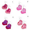 thumbnail image 1 of Pendientes para mujer, regalos para mujeres, niñas, de piel sintética, para San Valentín, con estampado en forma de corazón, 4 unidades. Un par de pendientes., 1 of 5