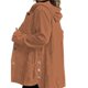 thumbnail image 3 of Chaqueta de Otoño para Mujer con Capucha, Informal, con Botones, Larga, Holgada, de , con Bolsillos. Marrón S, 3 of 7
