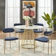 thumbnail image 5 of TMS Marsai 43" Round Metal Indoor Dining Table, White/Gold, 5 of 6