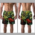 thumbnail image 3 of luoweisi Men's Beach Shorts Quick Dry Swim Trunks with Mesh Lining Tropical Plants S, 3 of 5