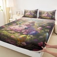 thumbnail image 3 of Feelyou Kawaii Anime Princess Bed Sheets for Kid, Cartoon Easter Eggs King Sheets, Sprint Butterfly Floral Sheet Set, Ultra Soft Bedroom Decor, 4-Piece, 3 of 7