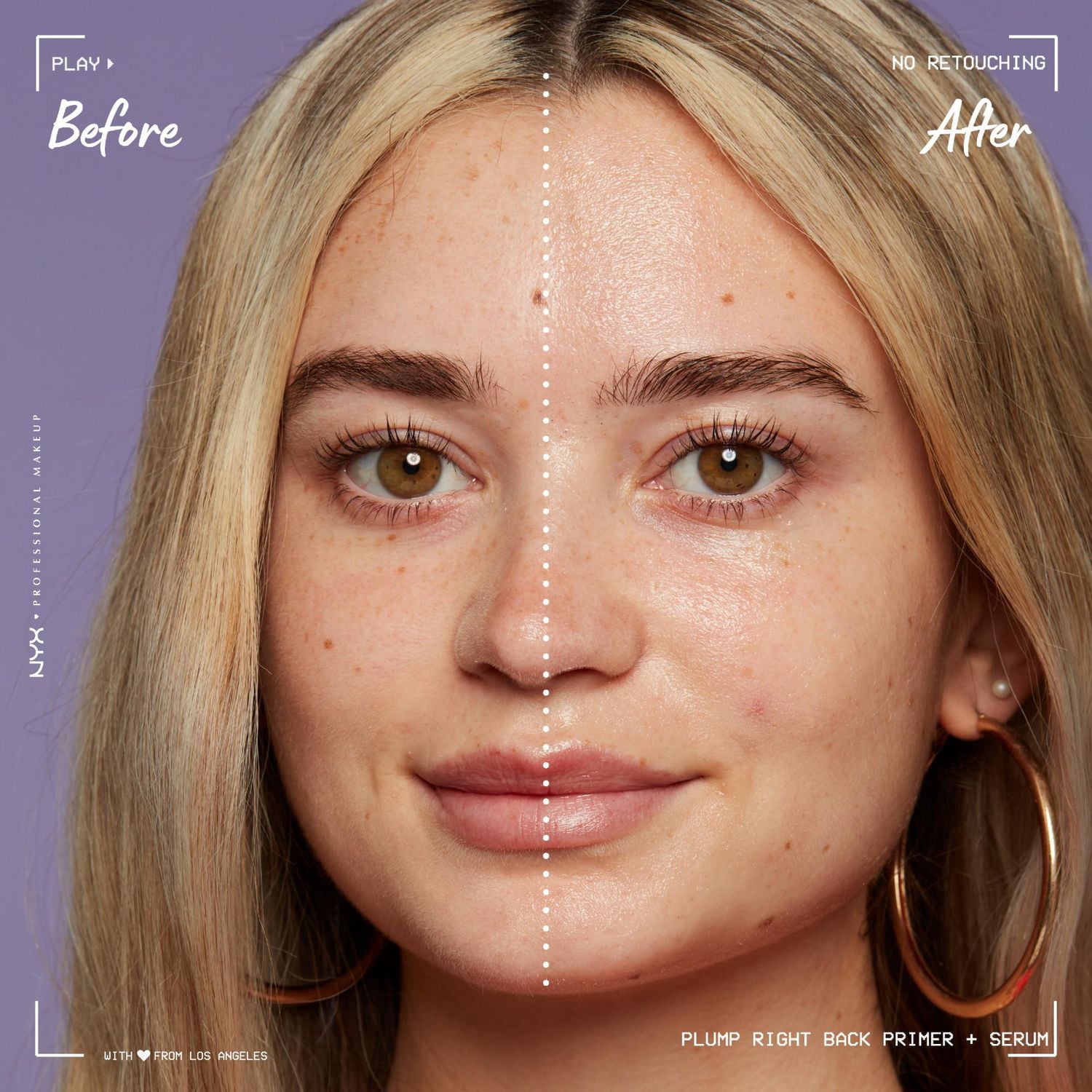 NYX Professional Makeup, Base + sérum Plump Right Back, Formule sérum hydratante et adhérante, Effet lisse immédiat, Fini repulpé, Formule végane - 01 Clear, 30mL