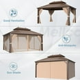 thumbnail image 2 of Mellcom 10' x 13' Hardtop Gazebo Galvanized Steel Outdoor Canopy Aluminum Frame, 2 of 7