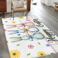 thumbnail image 2 of 3'x5' Rug for Living Room Bedroom, Easter Bunny Washable Area Rugs Non-Slip Carpet Mats, Spring Watercolor Polka Dot Flower Plaid Indoor Low Pile Area Rug Runner for Kitchen, Mudroom, 2 of 8