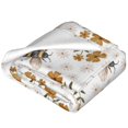 thumbnail image 2 of Salouo Bees And Flowers Print Bed Blankets,Flannel Blanket Comfortable Air Conditioning Blanket Lightweight Blanket for Sofa Bed Travel & Couch -80"x60", 2 of 8