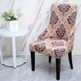 thumbnail image 3 of Elastic Printing Armchair Cover for Dining Room Banquet Home Machine Washable , Brown, 3 of 8