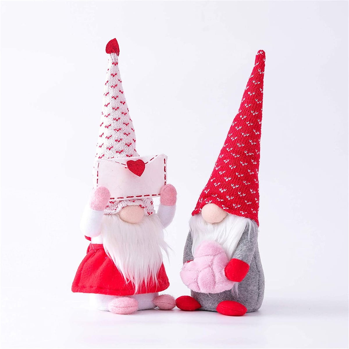 Valentines Day Table Top Decorations Plush Dolls,Mr and Mrs Gnome Dolls Faceless Santa Doll Elf Ornaments Home Decoration,Sweet Valentines Stuffed Toy Gifts S, 2PC 