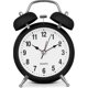 thumbnail image 2 of Analog Alarm Clock Extra Loud Twin Bells Retro White Silent Non-ticking Quartz Battery Operated With Backlight, Decorative Bedside Table Desk Vintage, 2 of 5