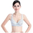 thumbnail image 4 of LEEYNEER Women‘s Sexy Lace Bra Non-Padded Underwire See Through Unlined Bra Mesh Sheer Plunge Low Cut Bralettes, 4 of 5
