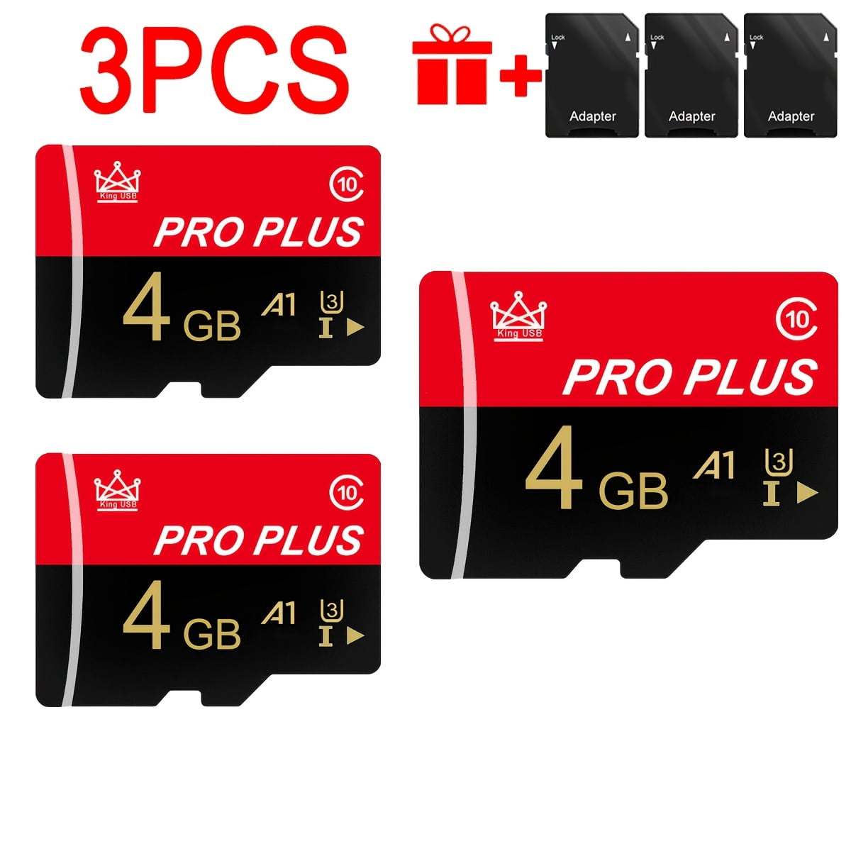 [3-Pack] 128GB Micro SD Card with Adapter, U3 C10 A1 V30 High Speed TF Memory Card, 150MB/s for Phone, Tablet, Camera, Nintendo Switch, Drone, Security Camera
