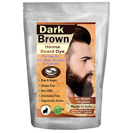 1 Pack Of Dark Brown Henna Beard Dye For Men 150 Grams The