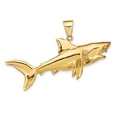 thumbnail image 3 of 14k Yellow Gold Great White Shark Pendant for Men or Unisex Wear, Detailed Marine Animal Necklace, Nautical Ocean Jewelry Symbolizing Power and Independence, 3 of 7
