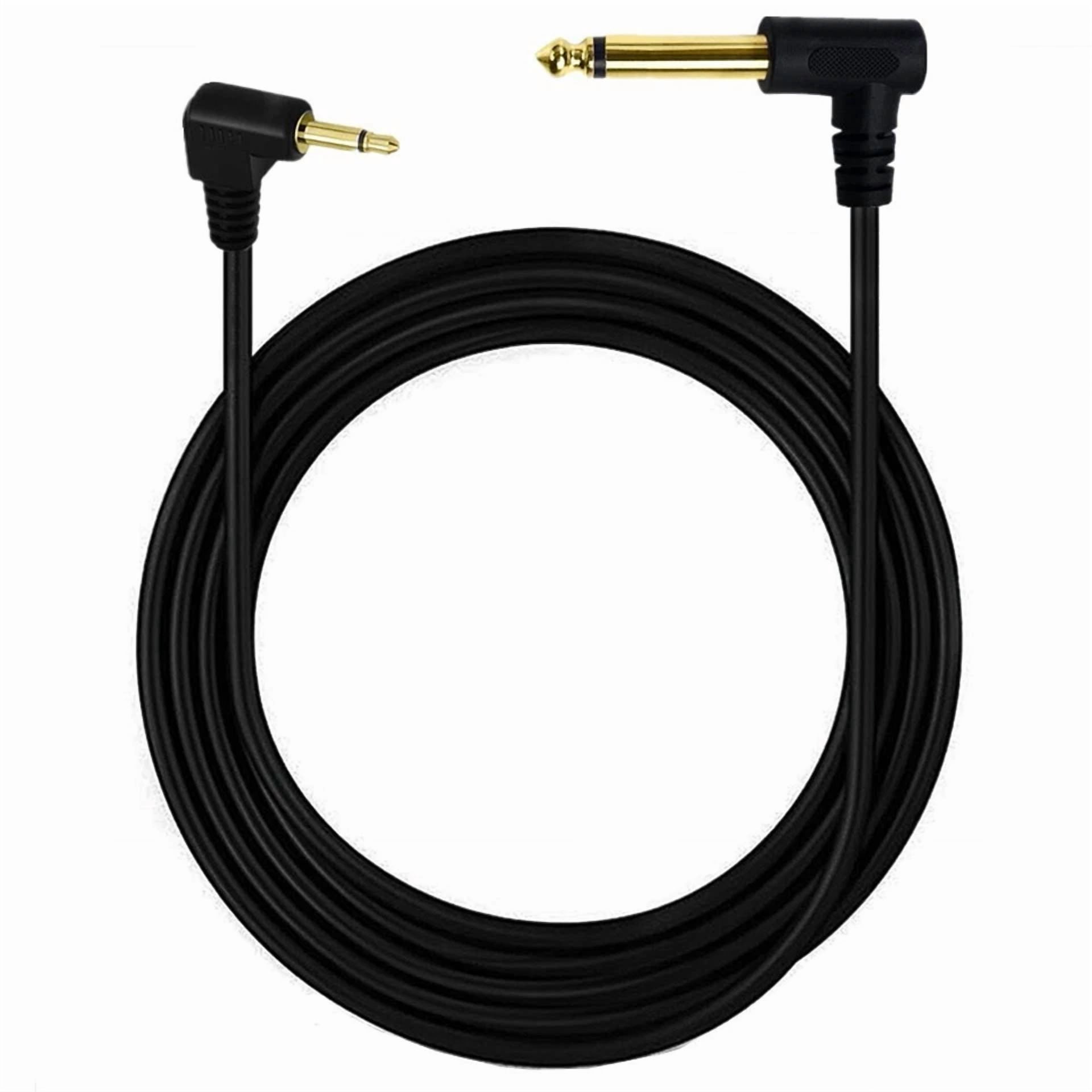 CRESTIN- 2X 6.35Mm 1/4" Male To 3.5Mm 1/8" Ts Mono Male Angle Adapter Audio Guitars Cable