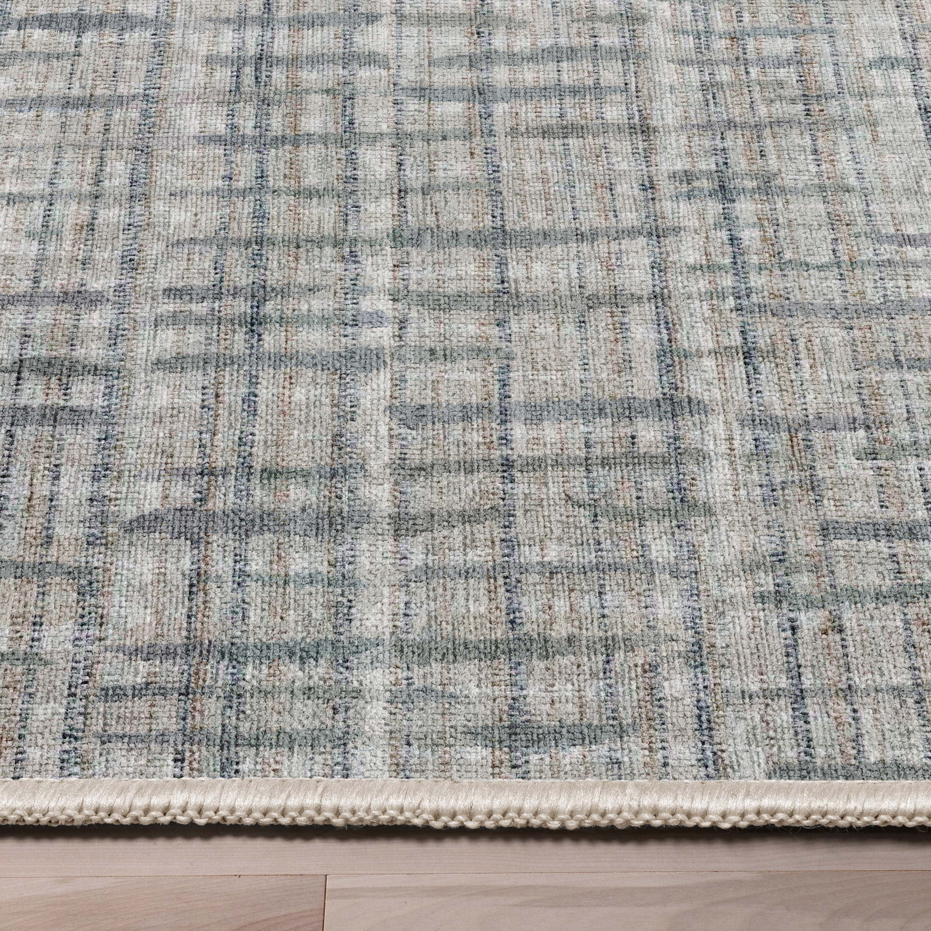 Well Woven Abstract Bali Modern Retro Plaid Flat-Weave Beige 7'7" x 9'10" Area Rug