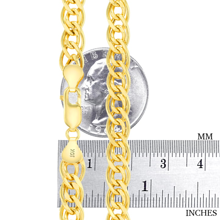 Nuragold 10K Yellow Gold 7mm Rope Chain Diamond Cut Pendant Necklace, Mens Jewelry Lobster Clasp 18 inch - 30 inch, Men's, Size: 22