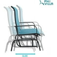 thumbnail image 4 of WYDK Outdoor Glider Rocking Bench Chair Clearance for 2 Person, Patio Loveseat Gliders with 42" High Back for Outside Lawn Garden Deck, Blue, 4 of 9