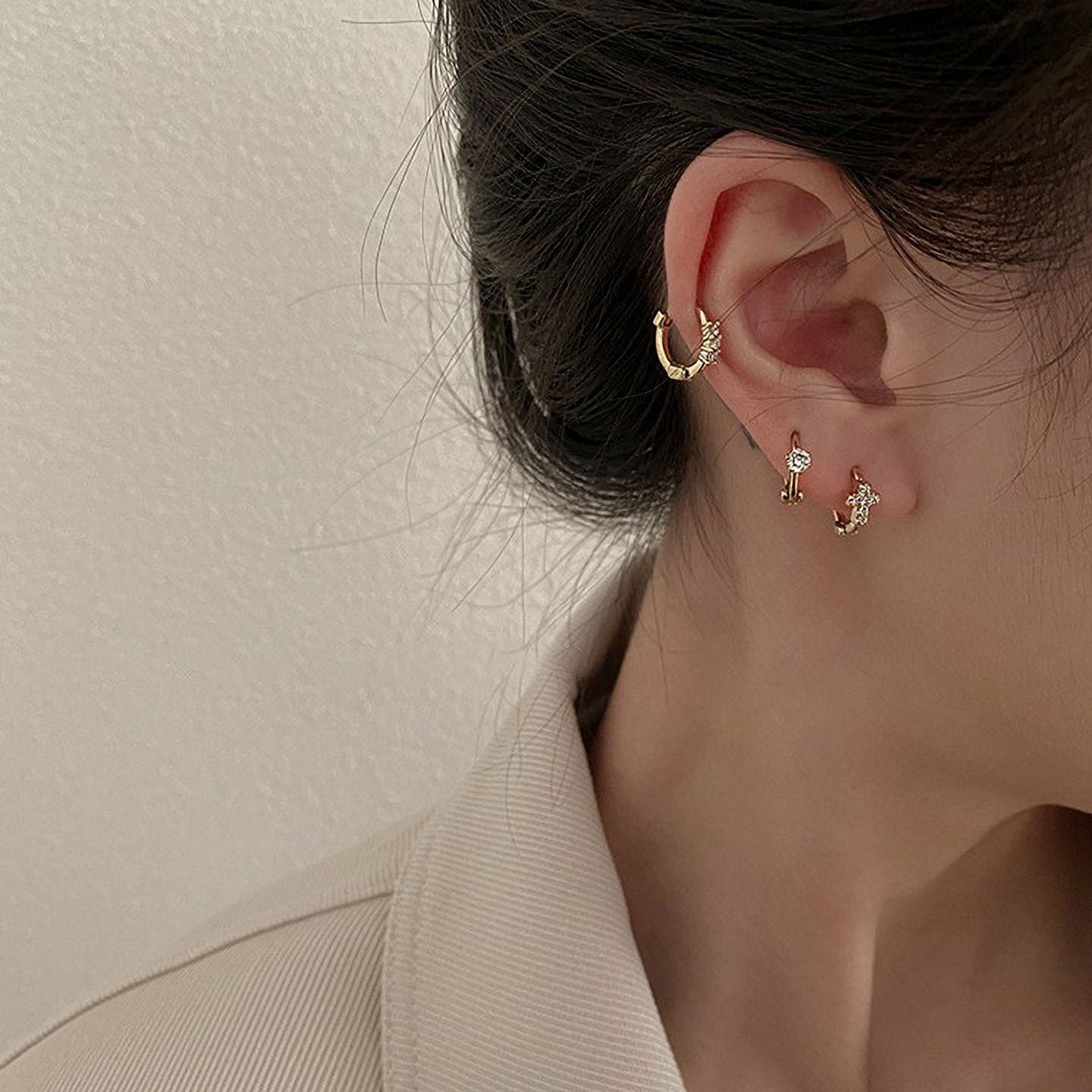 Pendientes sencillos con forma de gota para mujer, aretes pequeños, estilo  nicho, elegantes, con hebilla para la oreja, a la moda