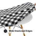 thumbnail image 2 of decorUhome Fitted Checkered Tablecloth, Vinyl Round Table Cloth for 36"-44" Tables, Waterproof Buffalo Plaid Table Cover, Black and White, 2 of 8