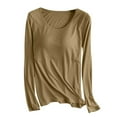 thumbnail image 1 of aidice Hauts de Pyjama avec Soutien-Gorge Intégré pour Femmes Col Ras du Cou Manches Longues Chandails Doux Confortables Amples Vêtements d'Intérieur Haut de Nuit, 1 of 6