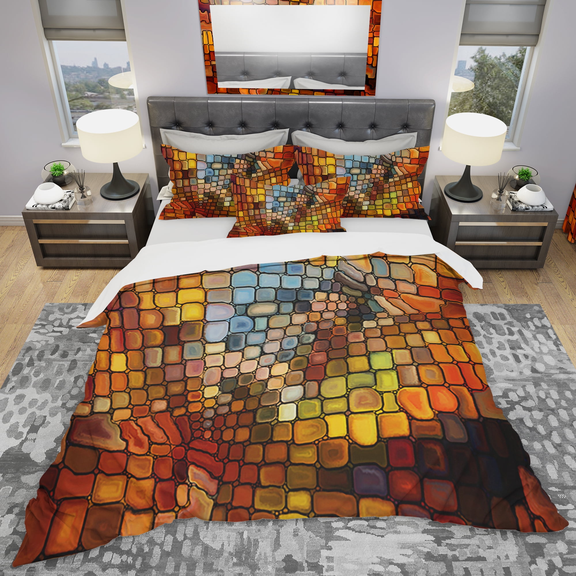 Designart 'Dreaming of Stained Glass' Modern & Contemporary Duvet Cover Set