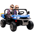 thumbnail image 1 of Aosom 2 Seater Ride on Car, 12V 7AH Ride on Dump Truck Kids UTV, Blue, 1 of 10