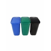 City Box 7 Gallon Plastic Trash Can with Lid, Indoor & Outdoor Garbage Bin for Residential, Business & Commercial Use, NYC Compliant for Recycling, Organics and Waste
