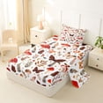 thumbnail image 2 of Homewish Dreamy Boho Mushrooms Twin Sheets,Butterfly Floral Bedding,White Red,3-Piece,1 Fitted Sheet and 1 Pillowcase, 2 of 6