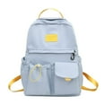 thumbnail image 1 of Woman Backpack Contrast Color Fashion Travel Bookbags for Outdoor Sport (Blue), 1 of 8