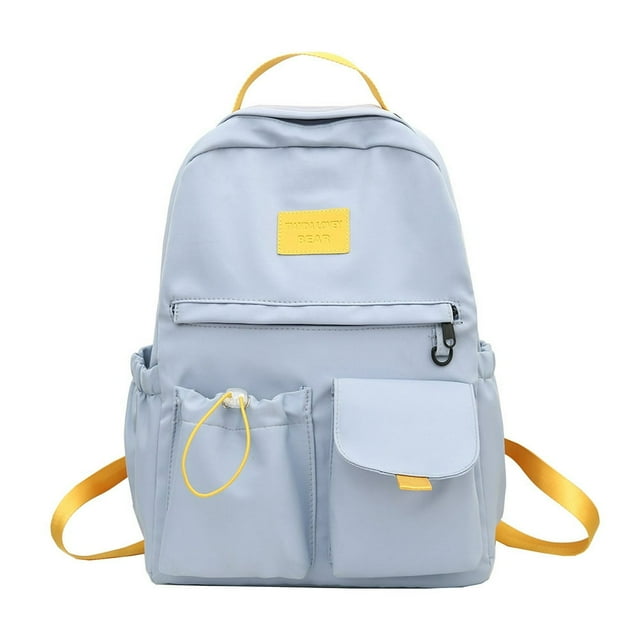 Woman Backpack Contrast Color Fashion Travel Bookbags for Outdoor Sport (Blue)