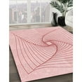 thumbnail image 3 of Ahgly Company Machine Washable Indoor Square Transitional Pastel Red Pink Area Rugs, 7' Square, 3 of 7