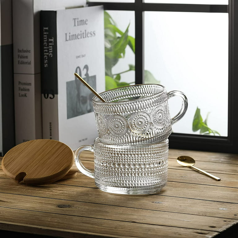 Handmade Glass Coffee Mug (Set of 4) bacimi