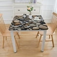 thumbnail image 3 of nygtbtfer Round Tablecloth Fitted Table Cover, Elastic Tablecloths Outdoor Indoor Stretch Cloth Tablecover for Dinner, Party, Shower, Abstract Brown Tiles, 3 of 7