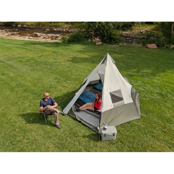 Ozark Trail 7-Person 1-Room Teepee Tent, with Vented Rear Window